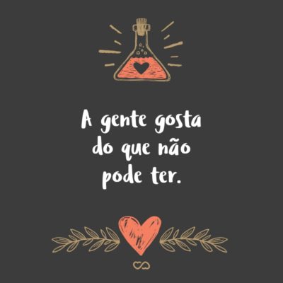 Frase de Amor - A gente gosta do que não pode ter.