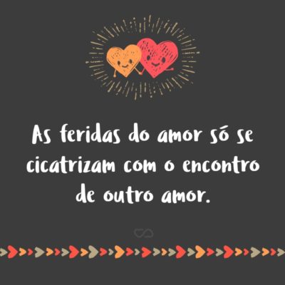 Frase de Amor - As feridas do amor só se cicatrizam com o encontro de outro amor.