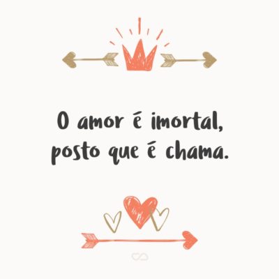 O amor é imortal, posto que é chama.