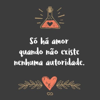 Frase de Amor - Só há amor quando não existe nenhuma autoridade.