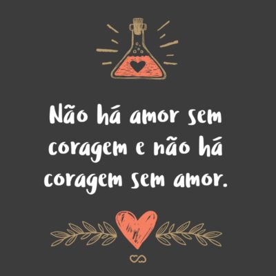 Frase de Amor - Não há amor sem coragem e não há coragem sem amor.