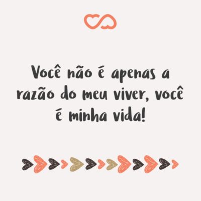 Você não é apenas a razão do meu viver, você é minha vida!