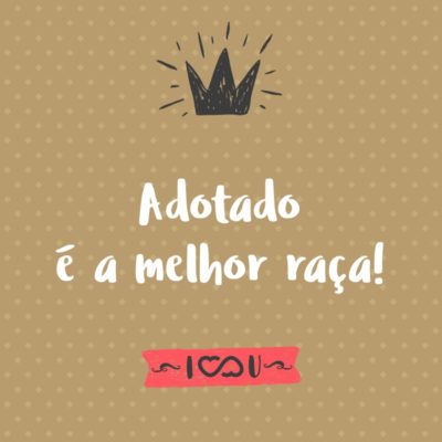 Frase de Amor - Adotado é a melhor raça!