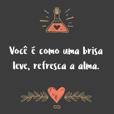 Frase de Amor - Você é como uma brisa leve, refresca a alma.