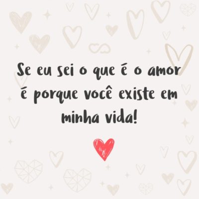 Frase de Amor - Se eu sei o que é o amor é porque você existe em minha vida!