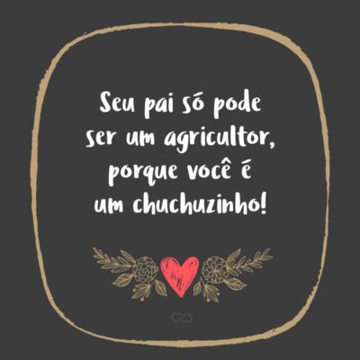 Frase de Amor - Seu pai só pode ser um agricultor, porque você é um chuchuzinho!