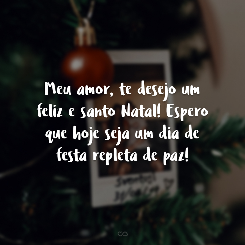 Meu amor, te desejo um feliz e santo Natal! Espero que hoje seja um dia de festa repleta de paz!