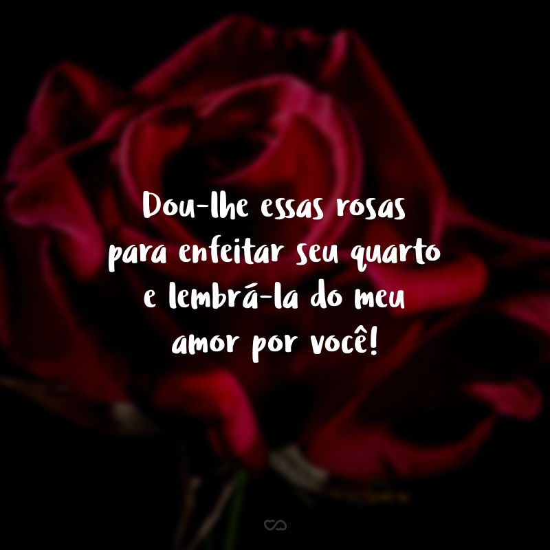 Dou-lhe essas rosas para enfeitar seu quarto e lembrá-la do meu amor por você!