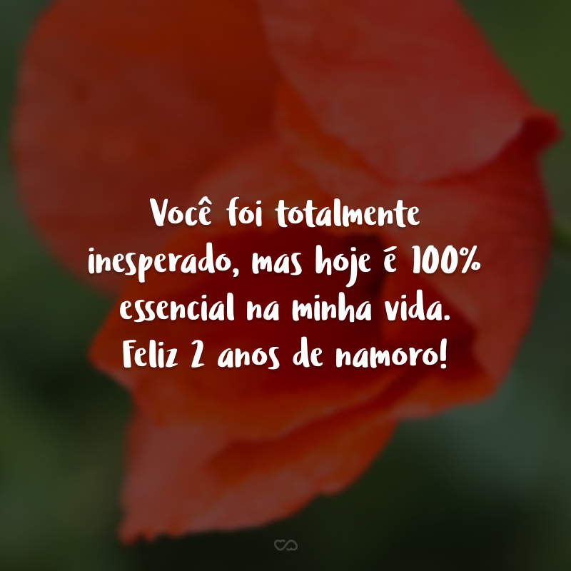 Você foi totalmente inesperado, mas hoje é 100% essencial na minha vida. Feliz 2 anos de namoro!