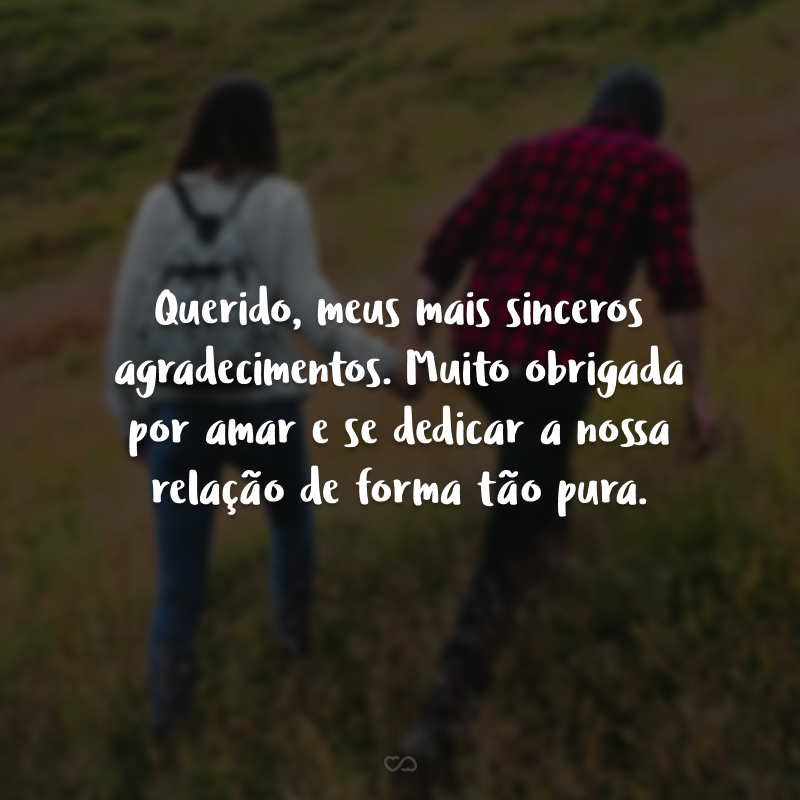 Querido, meus mais sinceros agradecimentos. Muito obrigada por amar e se dedicar a nossa relação de forma tão pura.