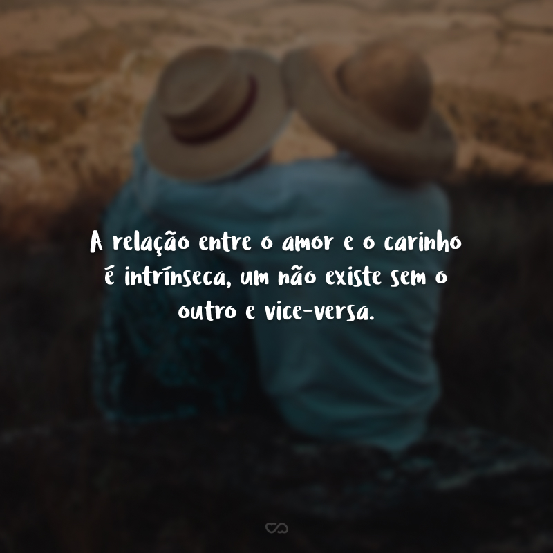 A relação entre o amor e o carinho é intrínseca, um não existe sem o outro e vice-versa.